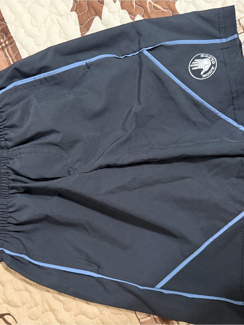 Body Glove Black Athletic Shorts with Light Blue Piping